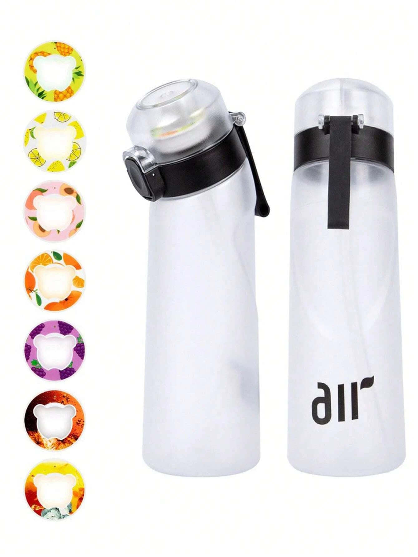 Air Water Bottle with Random Flavor Pods - Leakproof Portable Sports Bottle with Straw