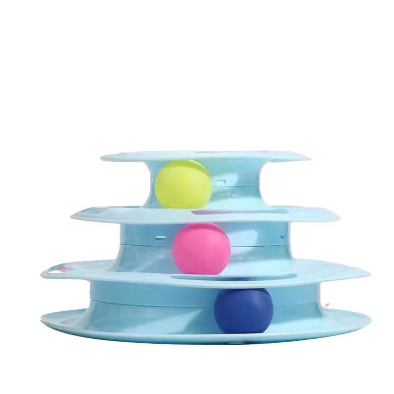 3 Layer Cat Ball Track Toy Interactive Turntable Tower