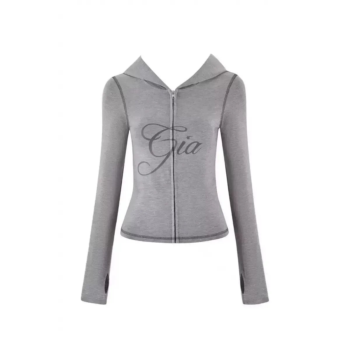 Women Zip Up Long Sleeve Spring Top with Low Waist Flared Pants Two Piece Outfit