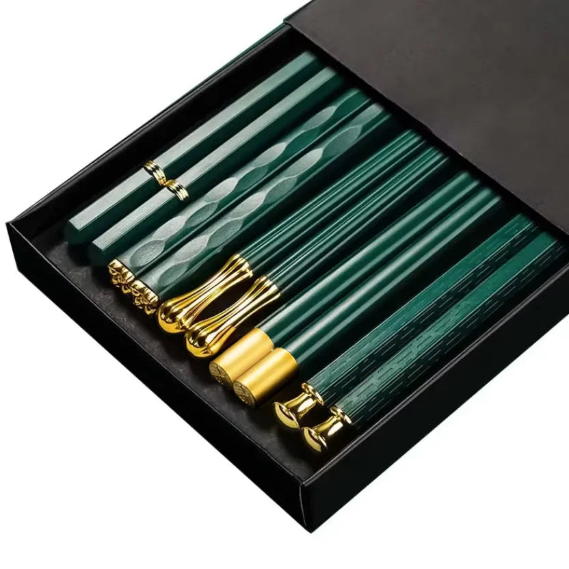 5 Pairs Japanese Non Slip Chopsticks Reusable Sushi Chopsticks Set for Home Restaurant and Hotel