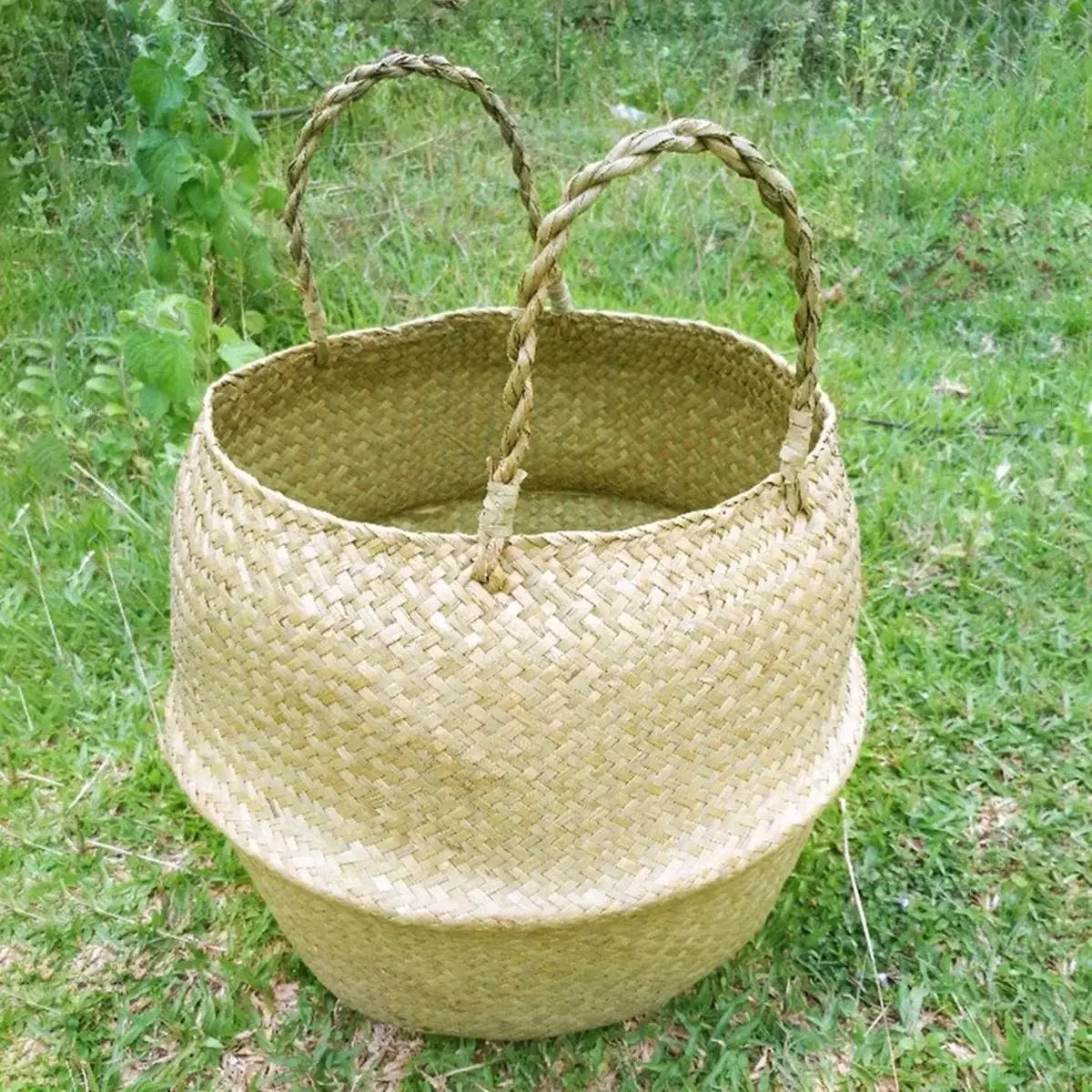 Seagrass Rattan Hanging Basket Flowerpot Laundry Storage