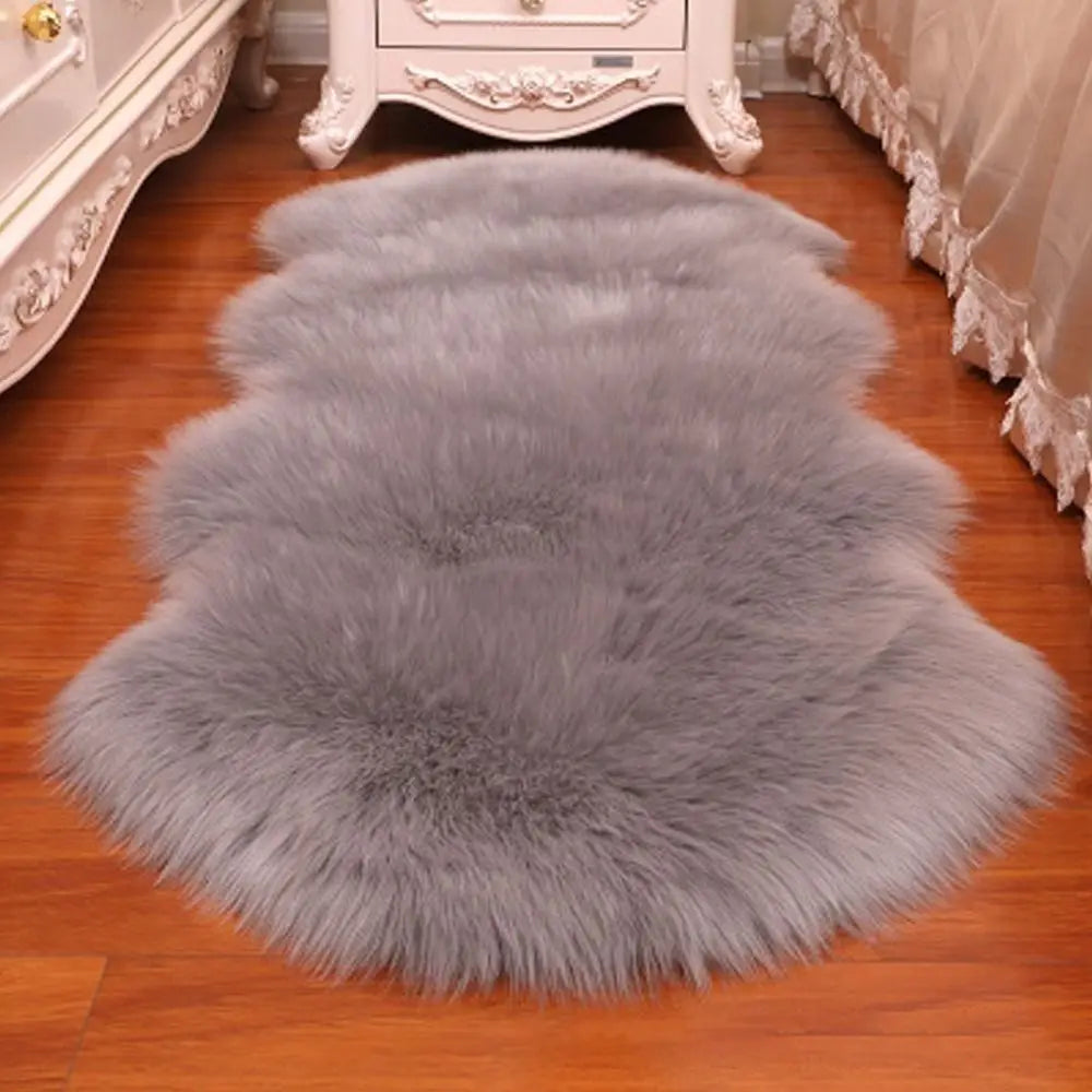 Artificial Sheepskin Rug Long Hair Fluffy Soft Faux Wool Shaggy Floor Mat Home Decor