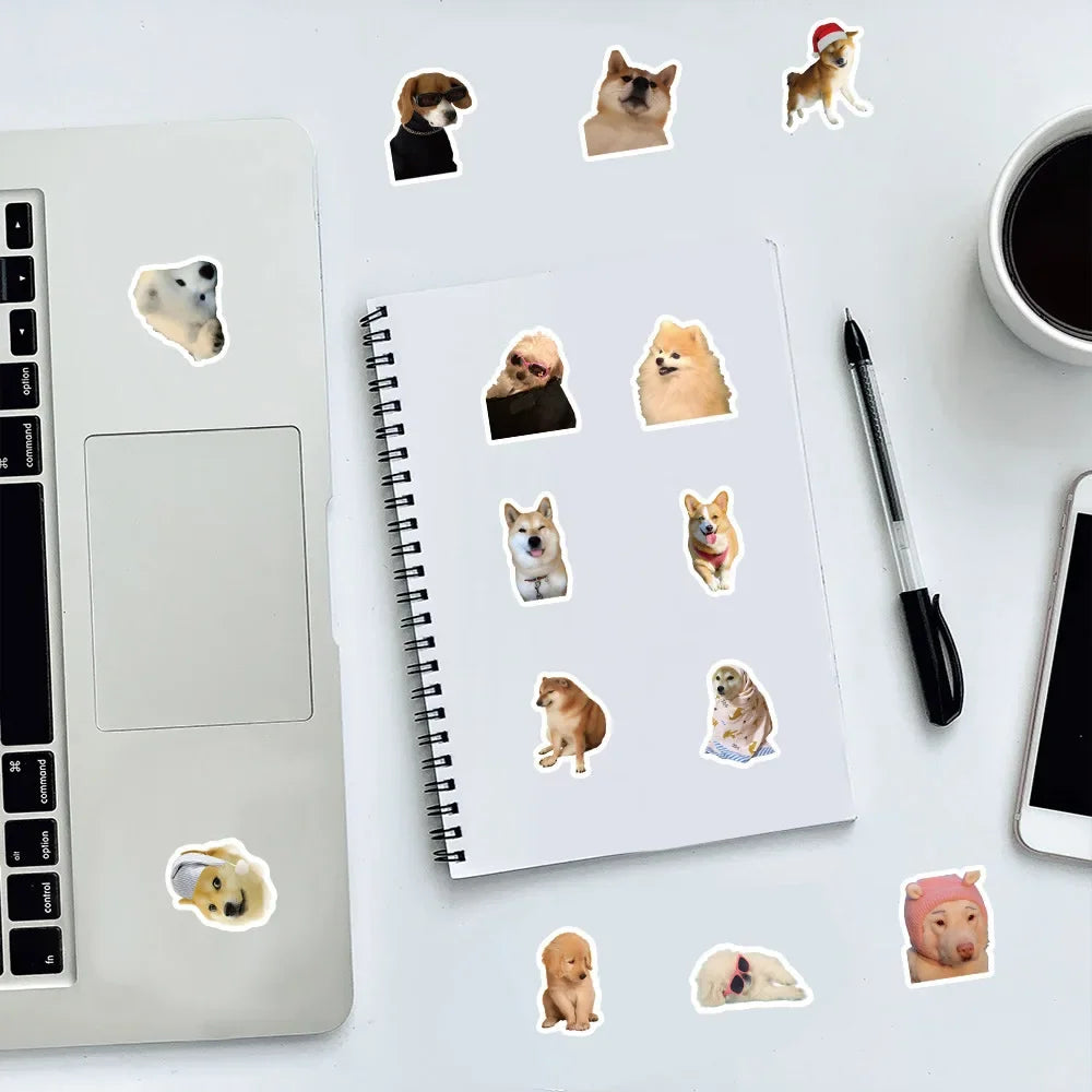 Cute Dog Stickers Pack – Waterproof Cartoon Puppy Decals for Laptop, Phone & Water Bottle