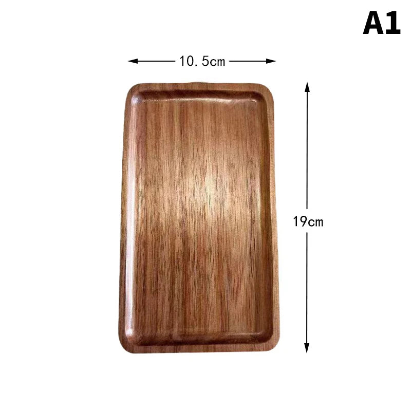 Solid Wood Serving Tray Style Plate for Dessert, Fruit & Bread