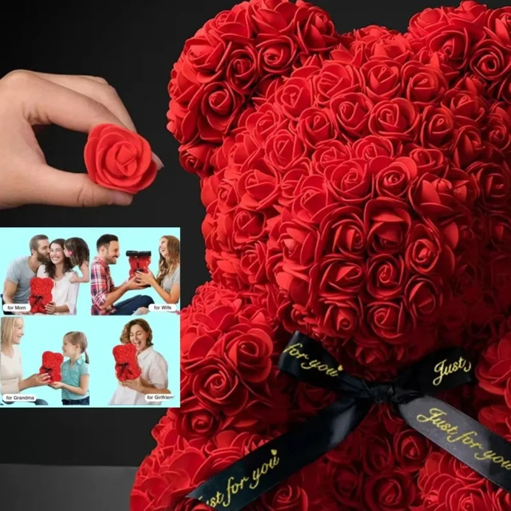 Eternal Rose Teddy Bear Gift for Mom