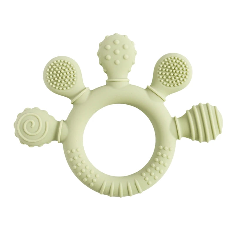 BPA Free Silicone Baby Teether Rattle Toy 0 12 Months