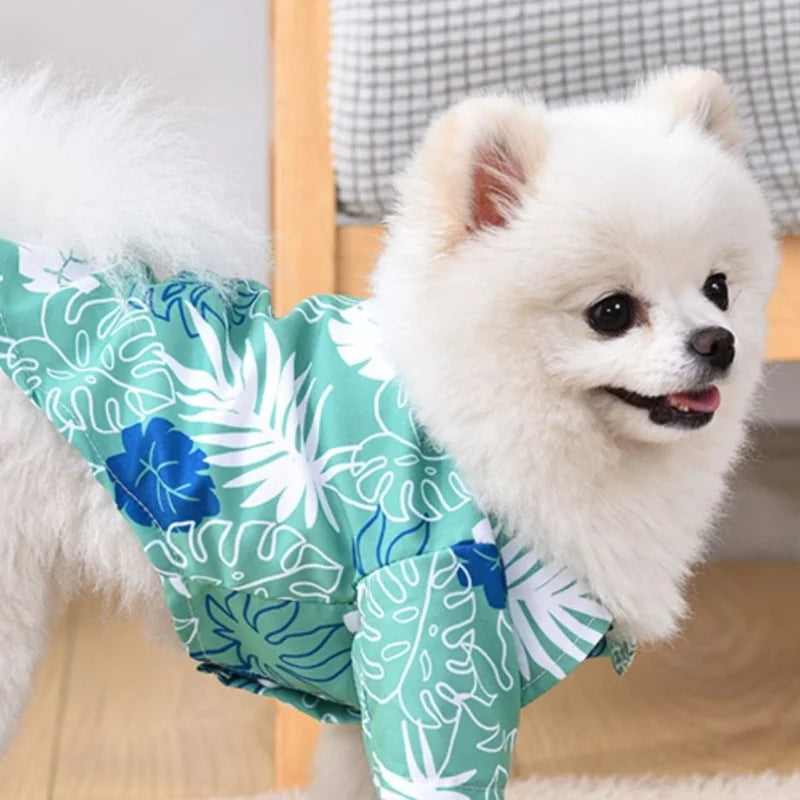 Dog Shirt Summer – Coconut Print Beach Pet Clothes for Dogs & Cats