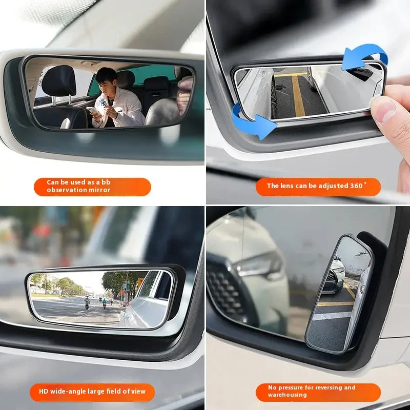360 Degree Adjustable Blind Spot Mirror Wide Angle Convex Car Rear View Mirror Set