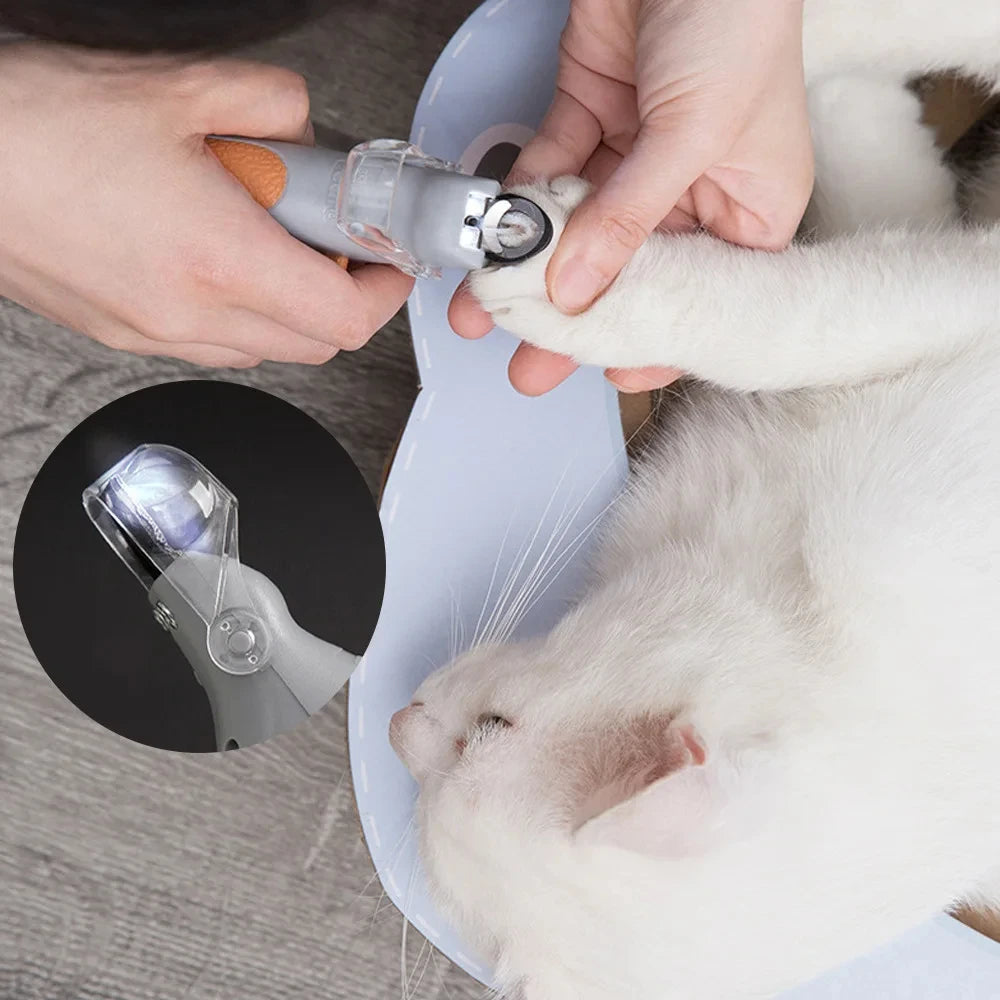 Professional Pet Nail Clippers with LED Light – Safe Dog and Cat Nail Trimmer