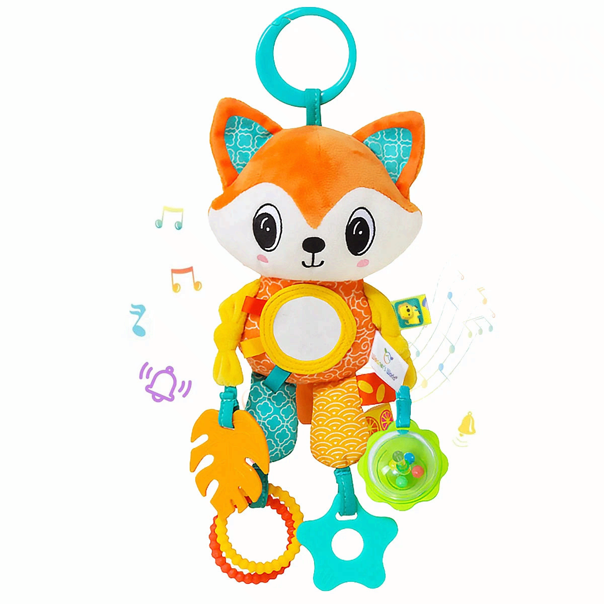 Hanging Plush Baby Sensory Toy with Teether
