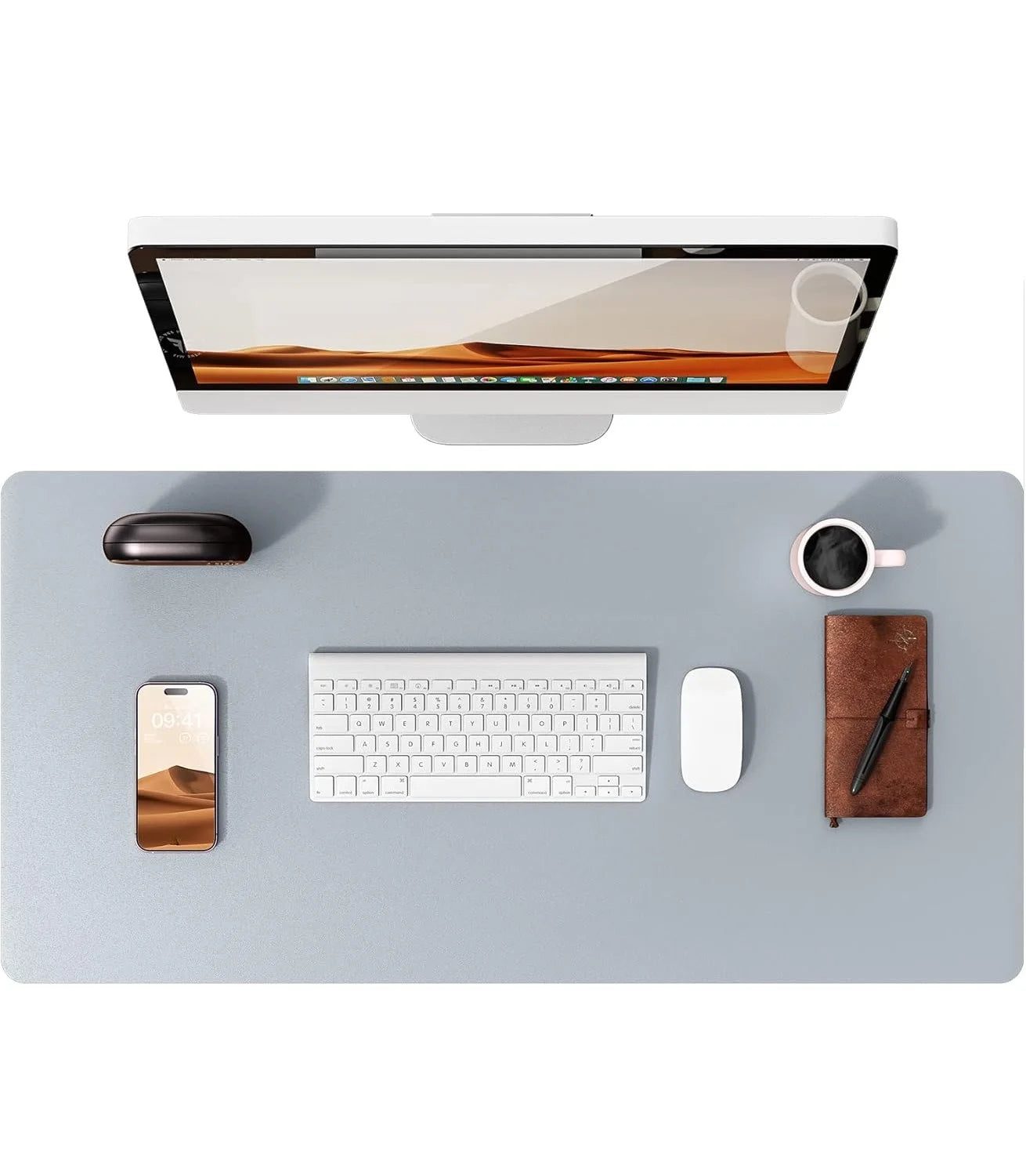 Large PU Leather Desk Mat Mouse Pad Non Slip Office Laptop Desk Protector