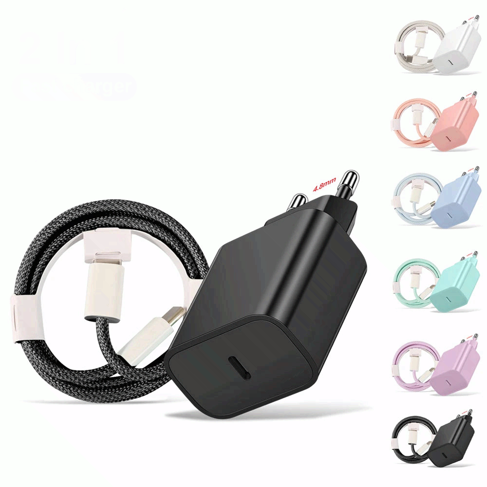 20W PD USB C Fast Charging Charger Type C Adapter Cable