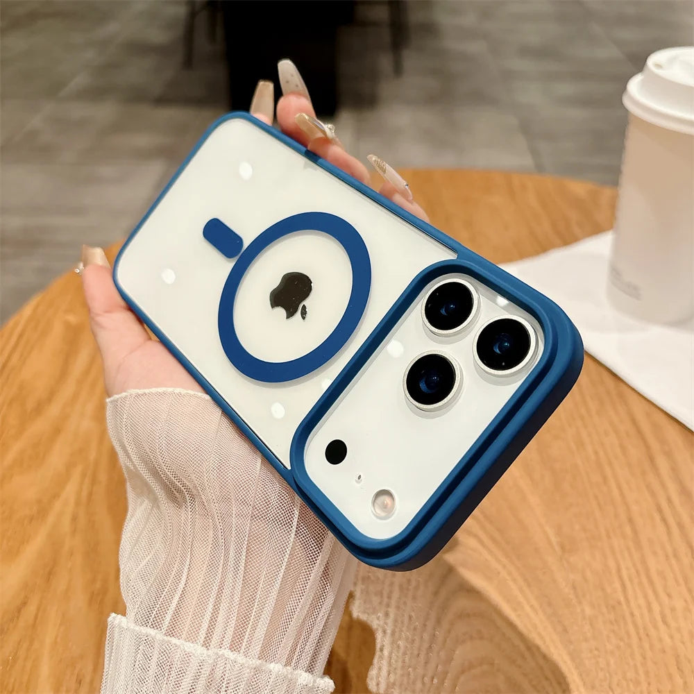 Magnetic Transparent Acrylic Shockproof iPhone Case