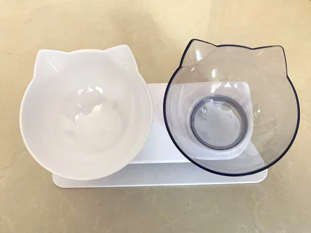 Non Slip Double Pet Bowl with Stand for Cats and Dogs