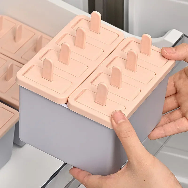 Popsicle Mold Ice Cream Maker Food Grade Frozen Ice Tray with Lid Homemade Ice Cream Mold