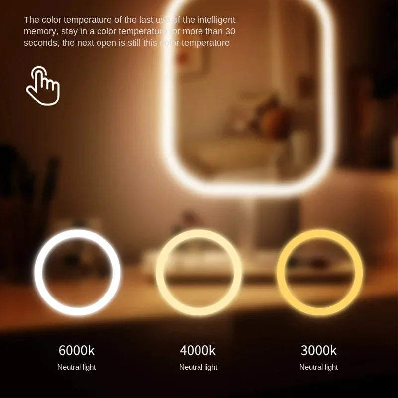 LED Makeup Vanity Mirror Touch Control Desktop Mirror