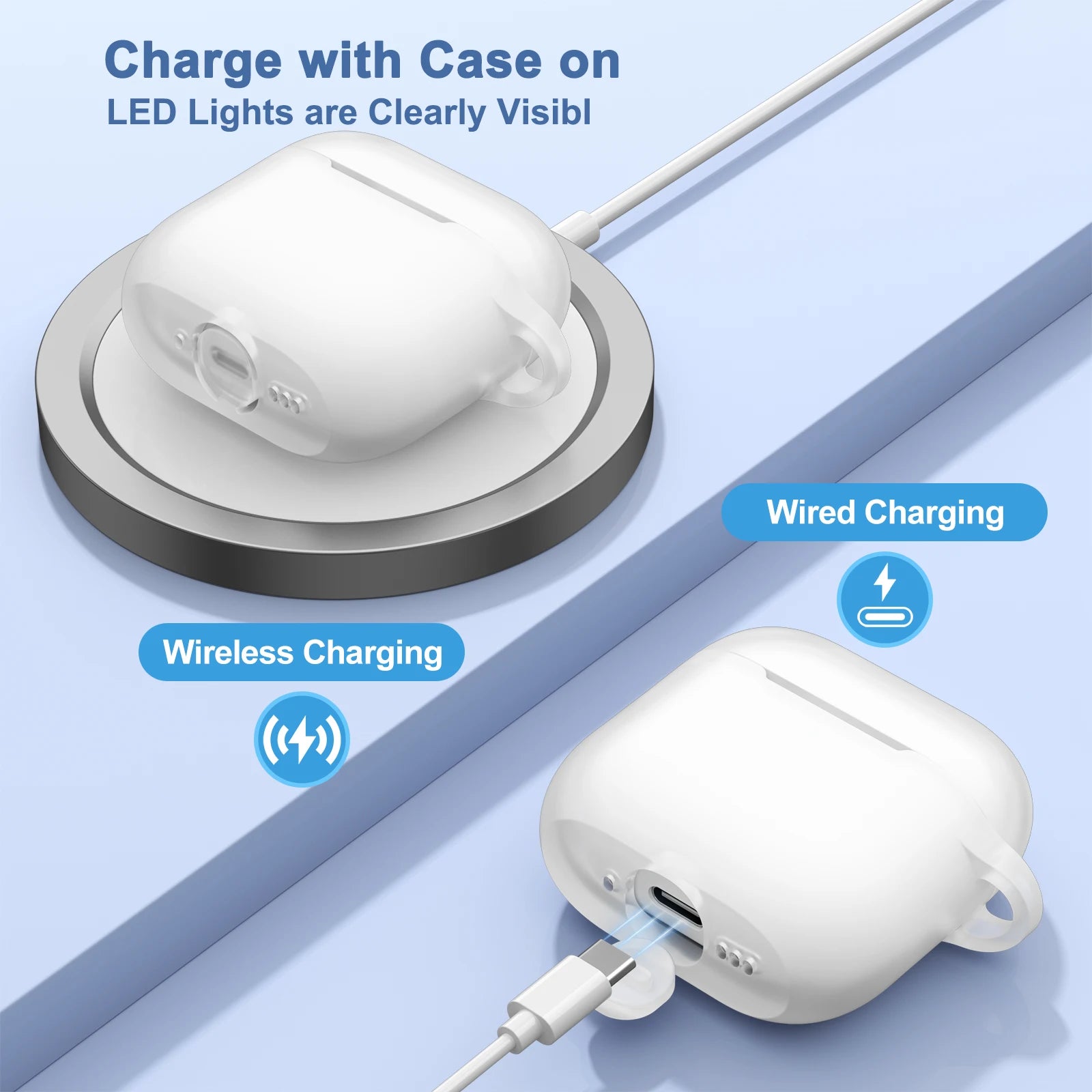 AirPods 4 Silicone Case with Strap & Carabiner Shockproof Protective Cover