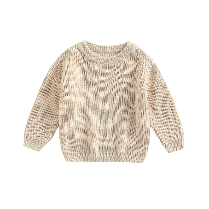 Baby Knit Sweater Long Sleeve Cotton Pullover for Newborns 0–9 Months