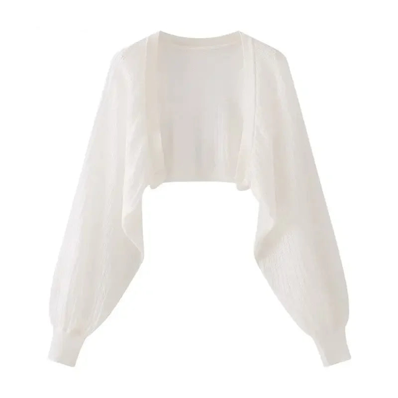 Women Ice Silk Knit Cardigan Sun Protection Lightweight Summer Outer Top