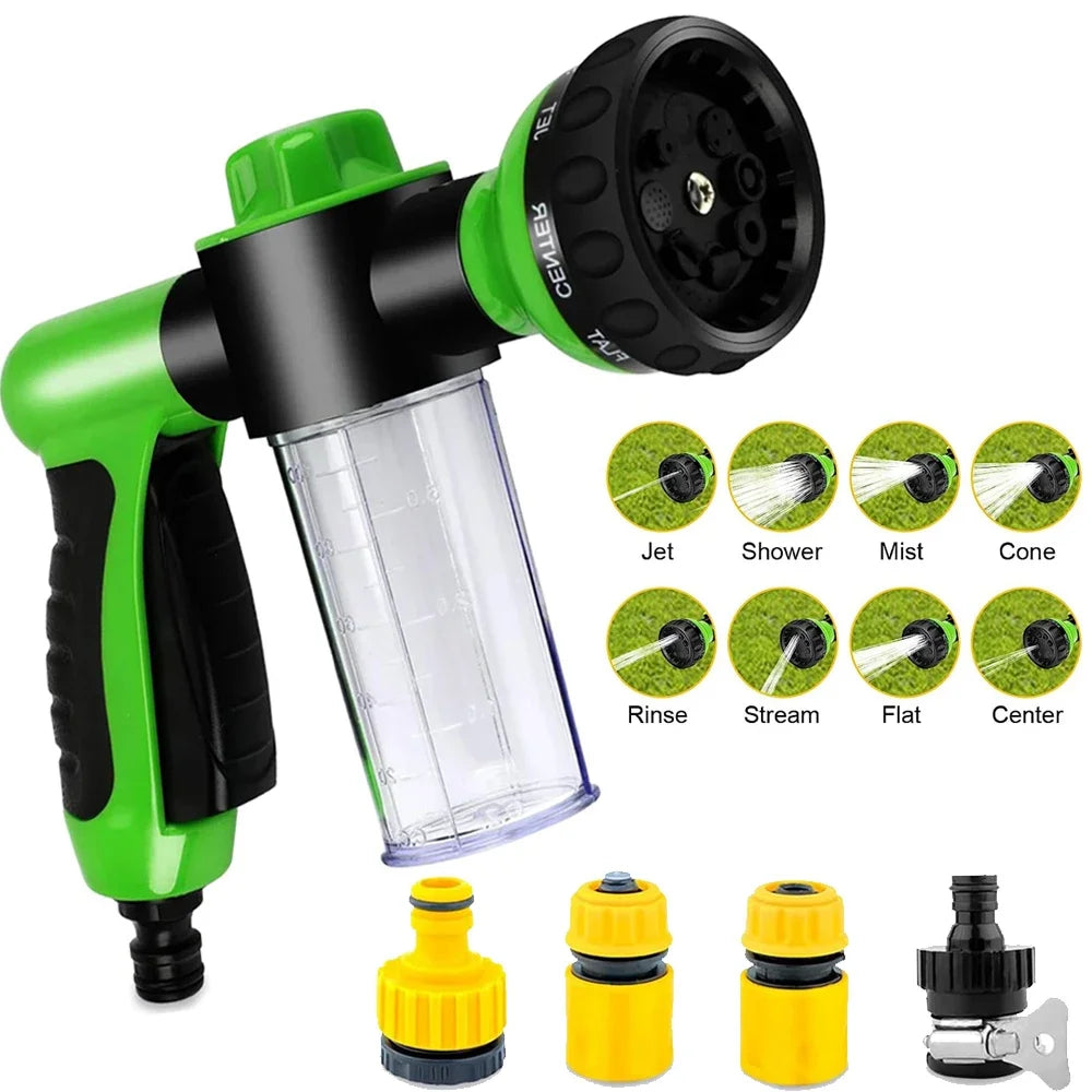 8 in 1 Pet Shower Sprayer High Pressure Dog Bath Hose Nozzle Foam Wash Tool