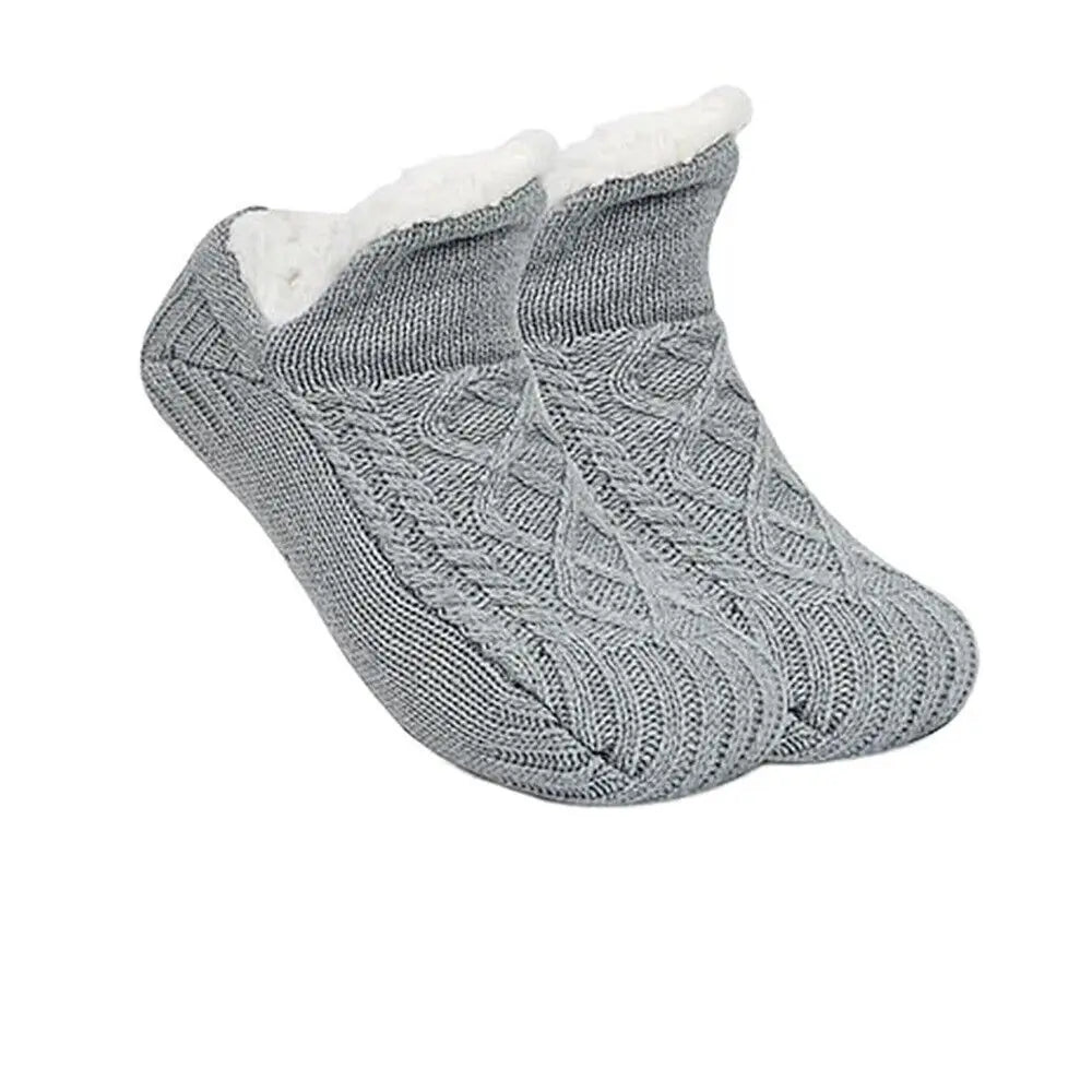 Unisex Warm Velvet Slipper Socks Non Slip Winter Home Socks