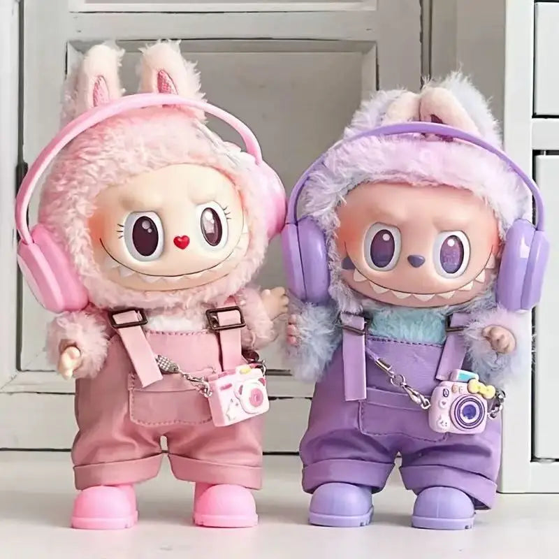 Labubu Doll Clothing Set with Headphones Pants and Accessories