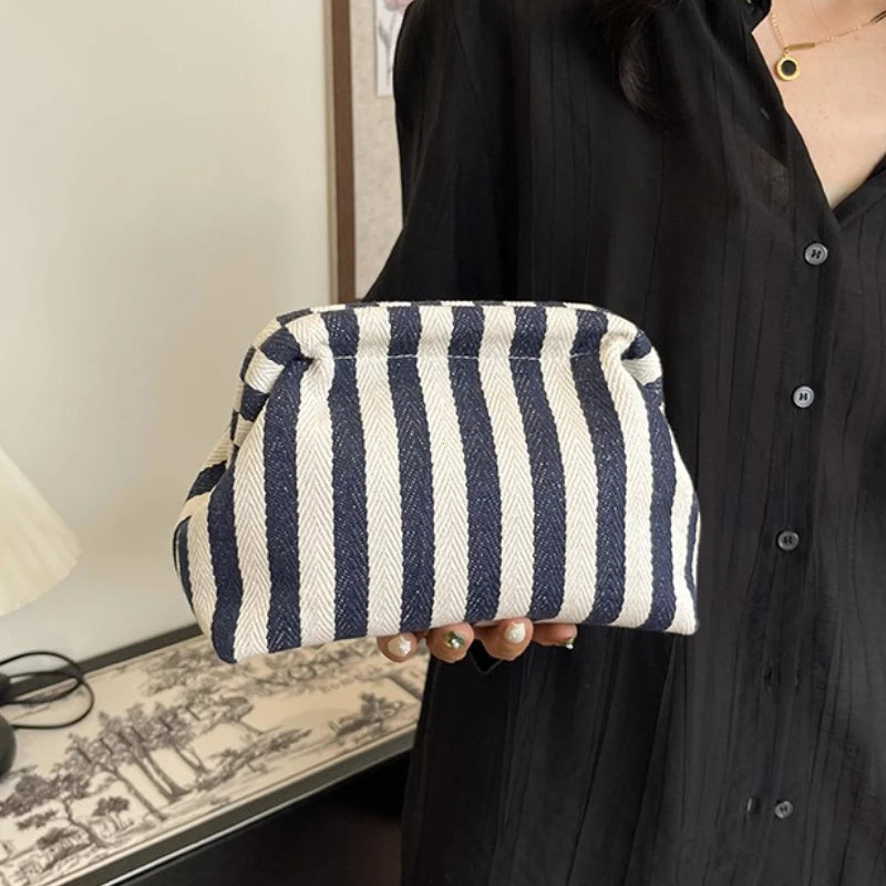 Women Woven Crochet Shoulder Bag Beach Clutch Ruched Hobo Purse