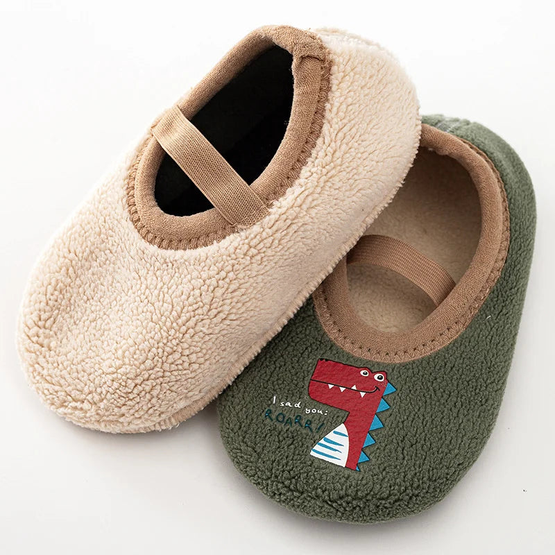 Newborn Baby Cartoon Shoes Anti Slip Rubber Sole First Walker Slippers