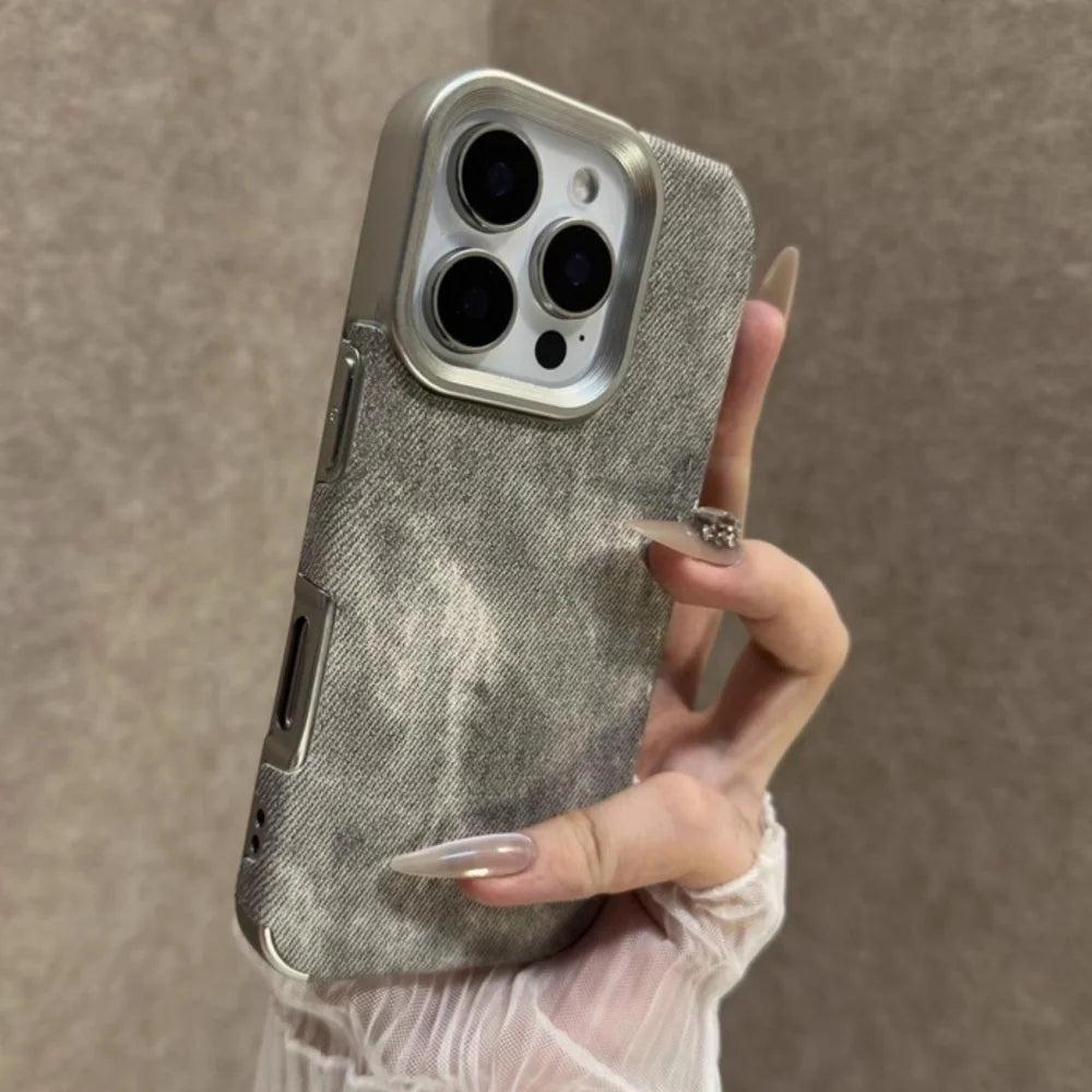 Retro Cowboy Denim Fabric iPhone Case