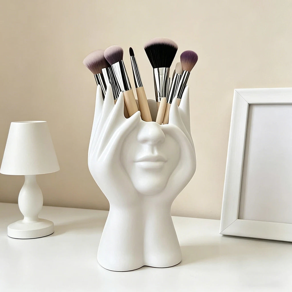 Creative Human Body Pen Holder Desktop Multifunctional Organizer for Office and Makeup Brushes