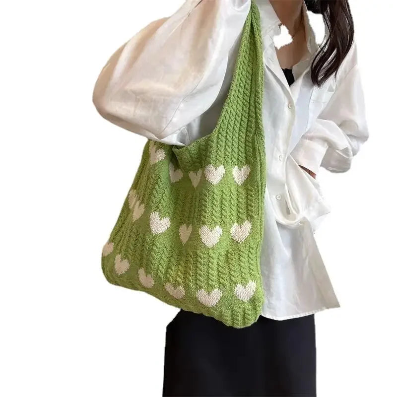 Women’s Handmade Knitted Shoulder Bag Summer Underarm Purse