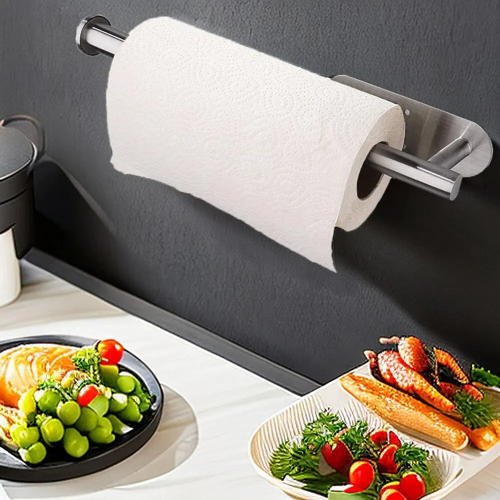 Self-Adhesive Paper Towel Holder – Under Cabinet Kitchen Roll Rack