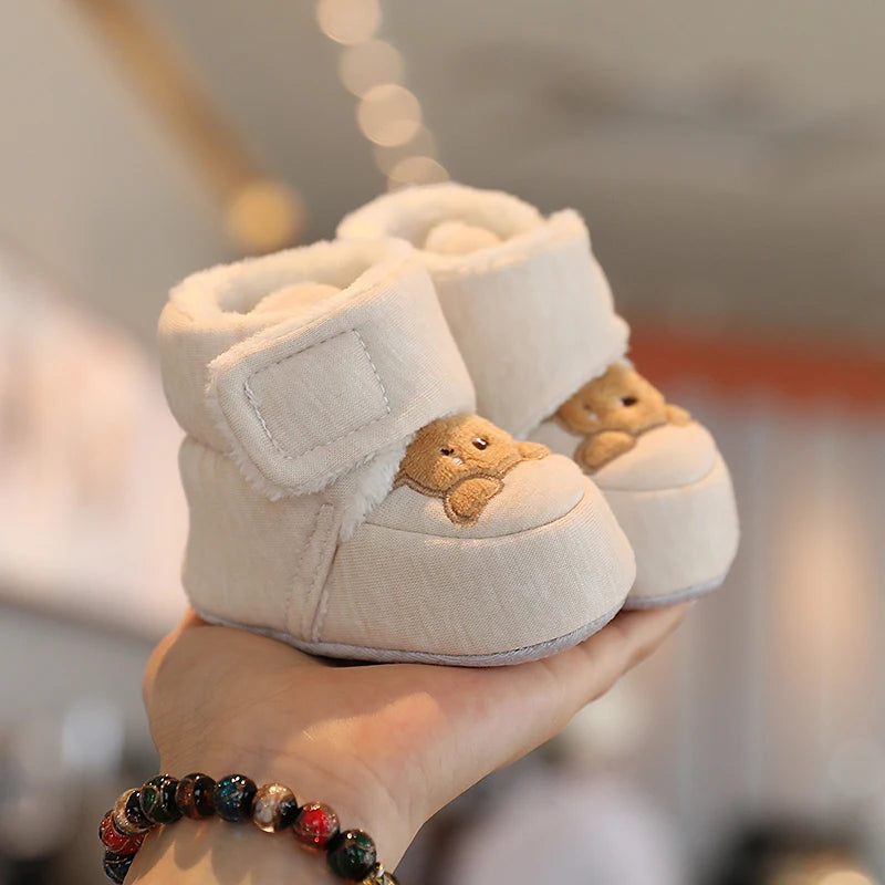 Baby Boys Girls Cute Cartoon Winter Booties Warm Non Slip First Walker Shoes