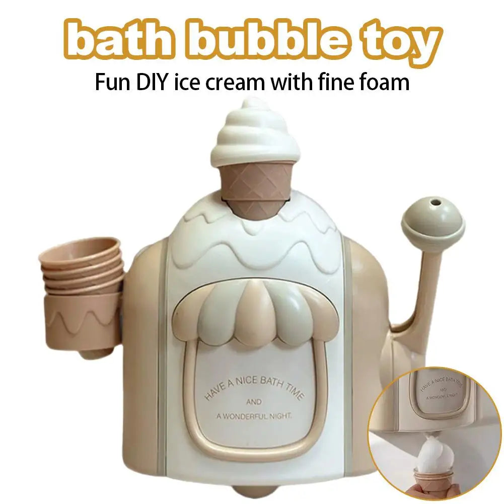 Ice Cream Bubble Bath Toy Foam Machine for Toddlers