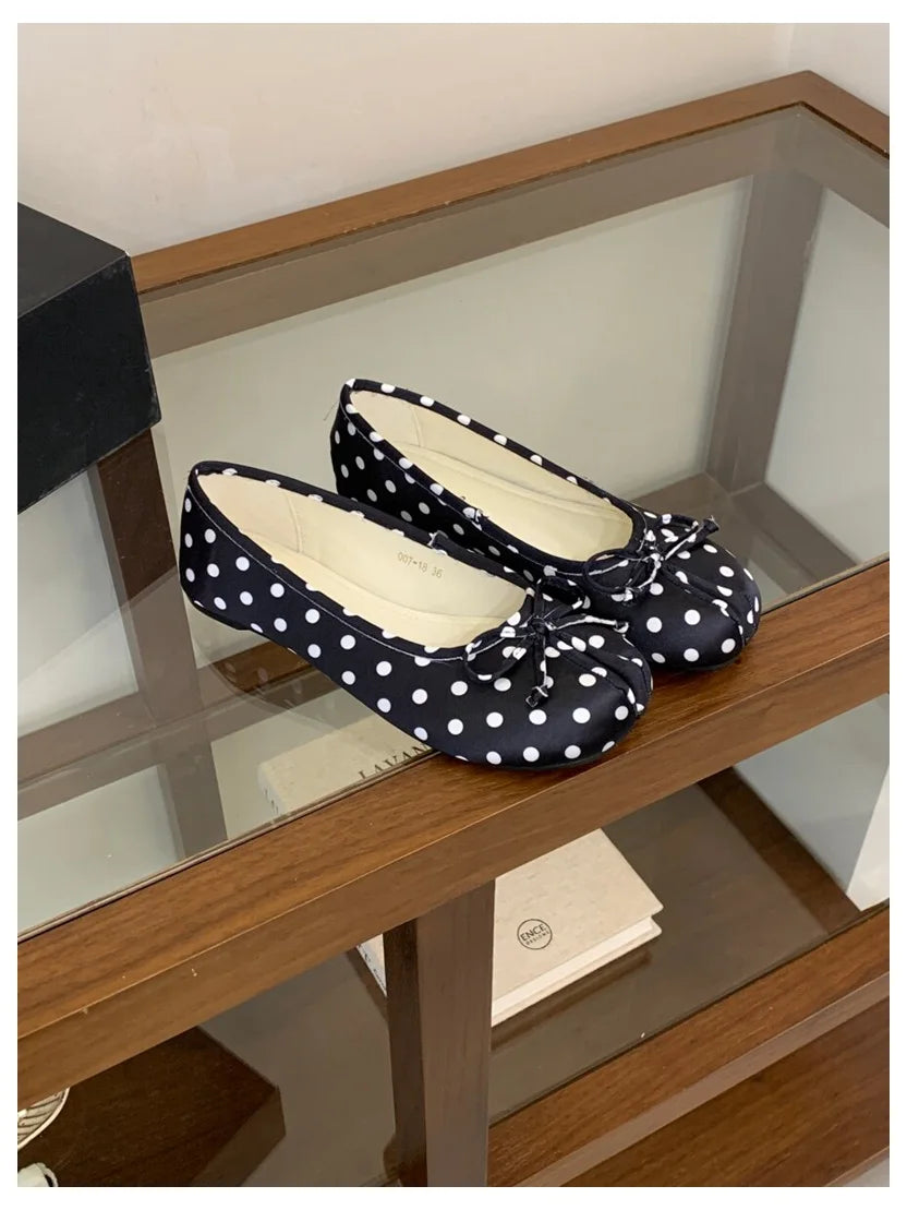 Women Soft Ballet Flats Slip On Loafers Moccasins Bow Knot Casual Shoes