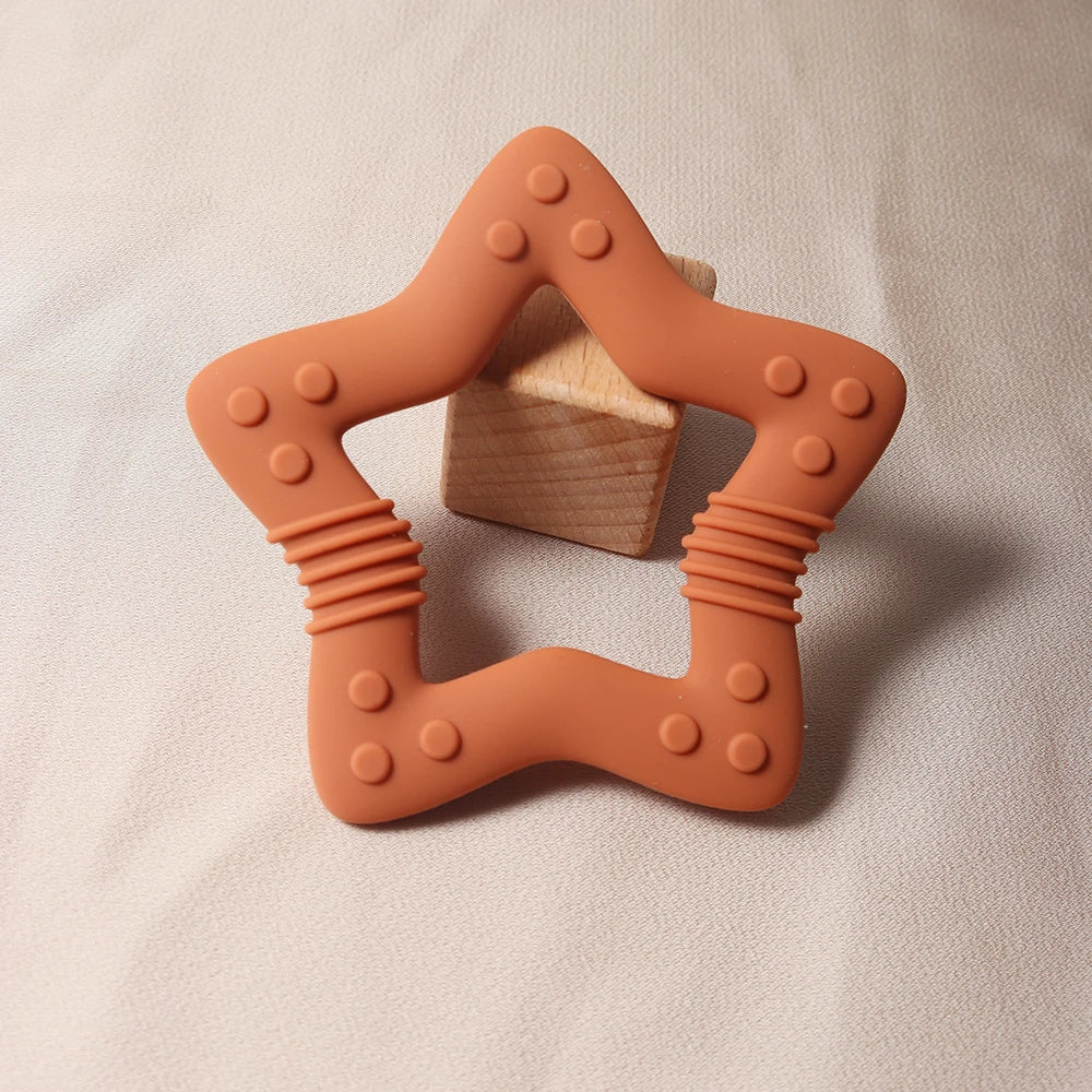 Food Grade Silicone Baby Teether Star Heart Teething Toy