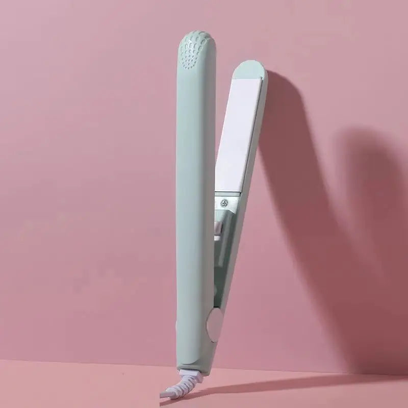 Pink Ceramic Flat Iron Hair Straightener Floating Plates Quick Heat Salon Curler Wand