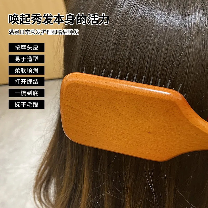 Wood Bamboo Hair Comb Air Cushion Scalp Massage Anti Hair Loss Brush