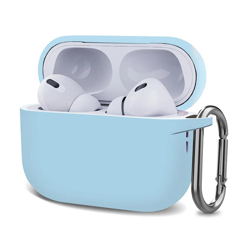 Silicone AirPods Case with Carabiner Shockproof Protective Cover for AirPods 1 2 3 Pro Pro 2