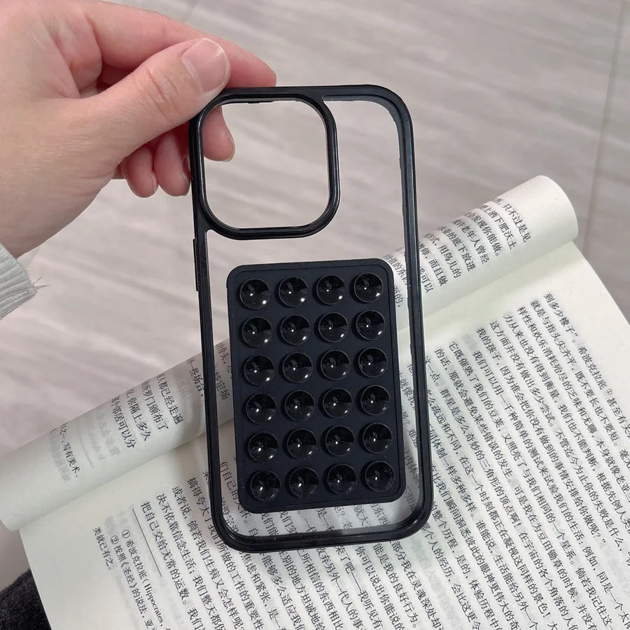 3D Suction Cup Airbag Clear Candy Shockproof Bumper iPhone Case