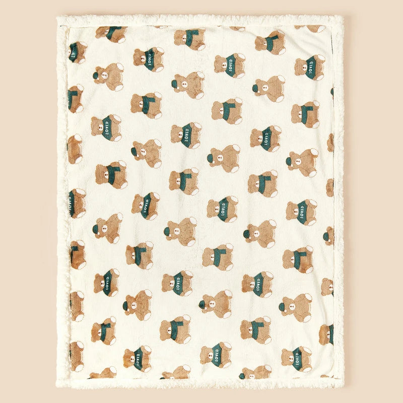 Baby Winter Fleece Blanket Soft Warm Swaddle Quilt for Newborn Stroller Wrap