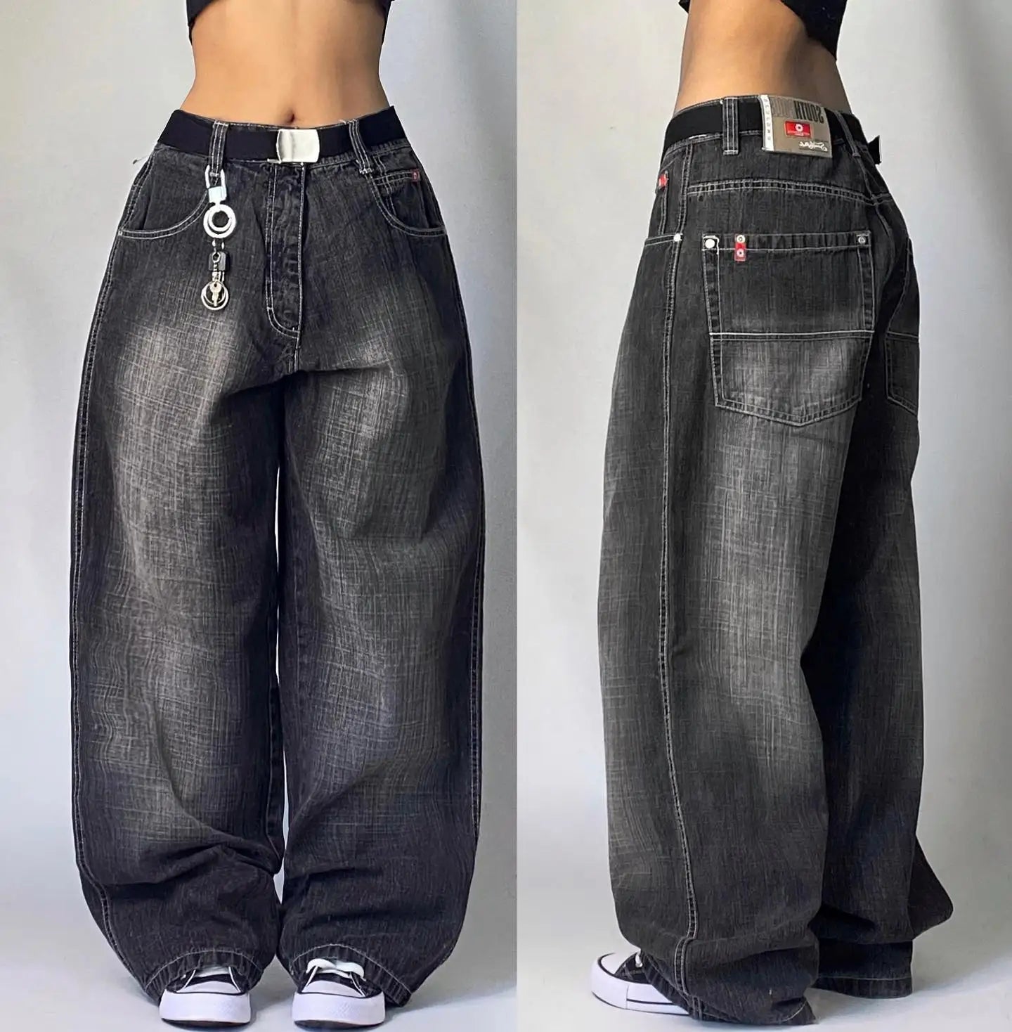 Women Oversized Baggy Jeans Y2K High Waist Wide Leg Vintage Streetwear Pants