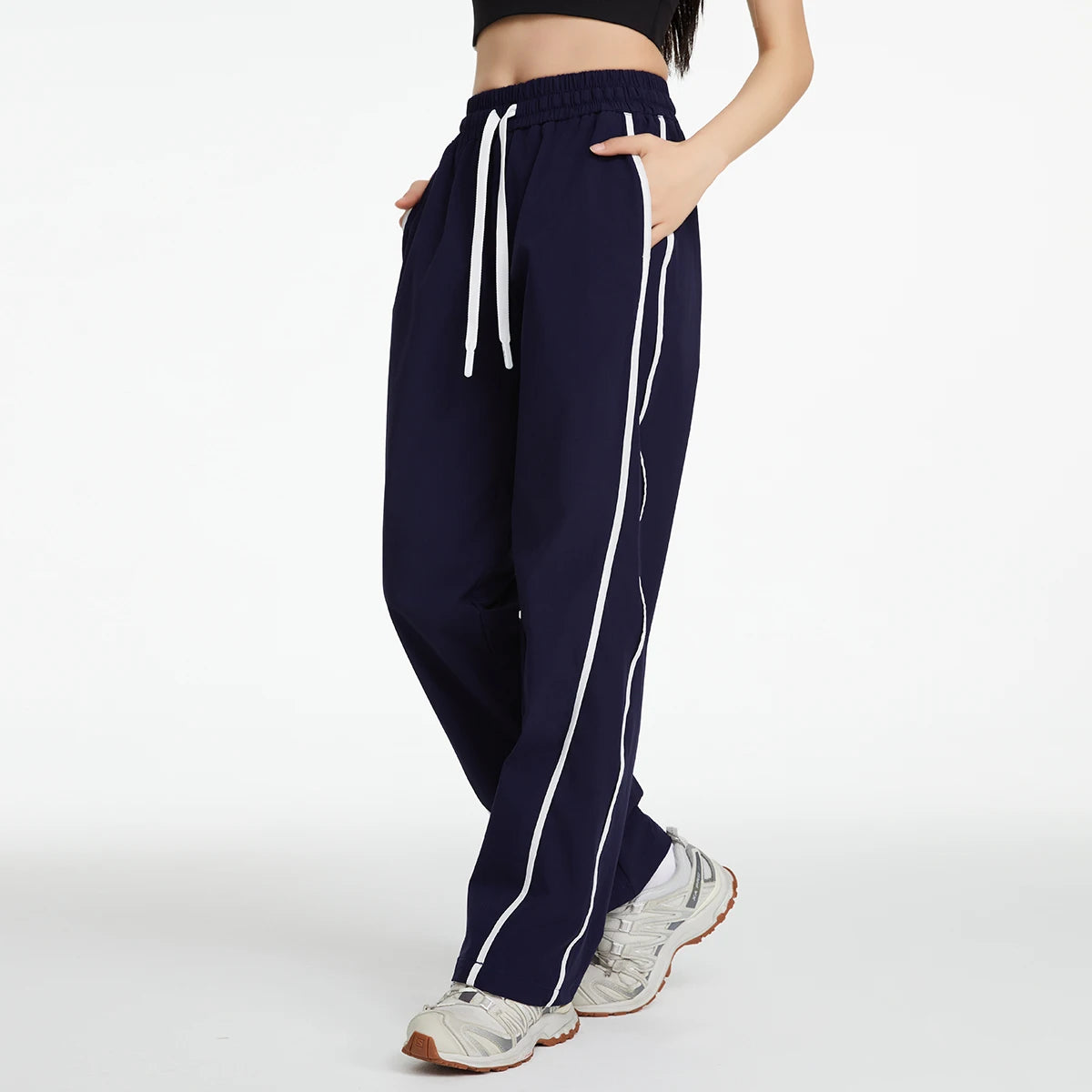 Women Quick Dry Wide Leg Sports Pants Outdoor Windproof Casual Trousers