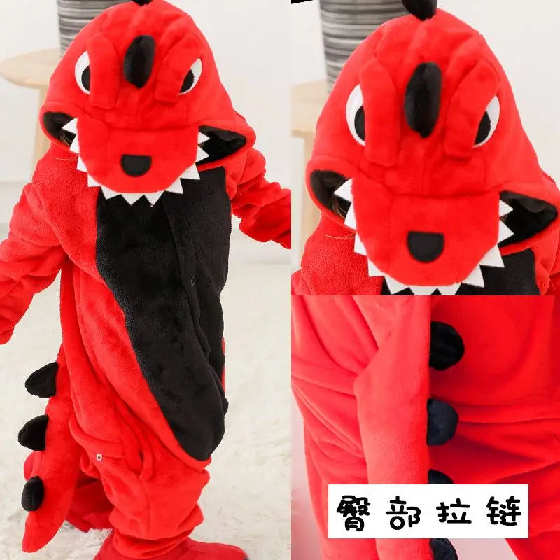 Kids Unicorn Animal Flannel Hooded Onesie Pajamas Warm Sleepwear Costume