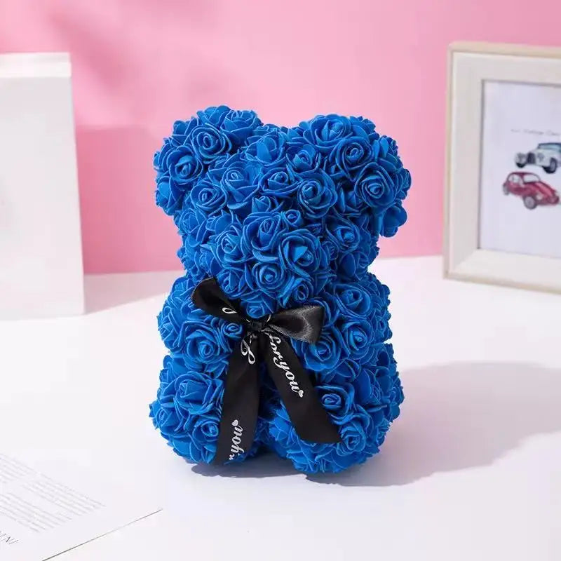 Rose Flower Teddy Bear Gift with Box for Women