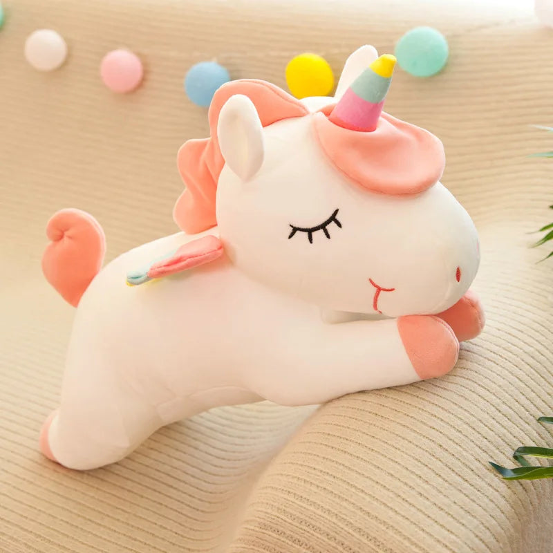 Cute Rainbow Unicorn Plush Toy Pillow for Girls Gift