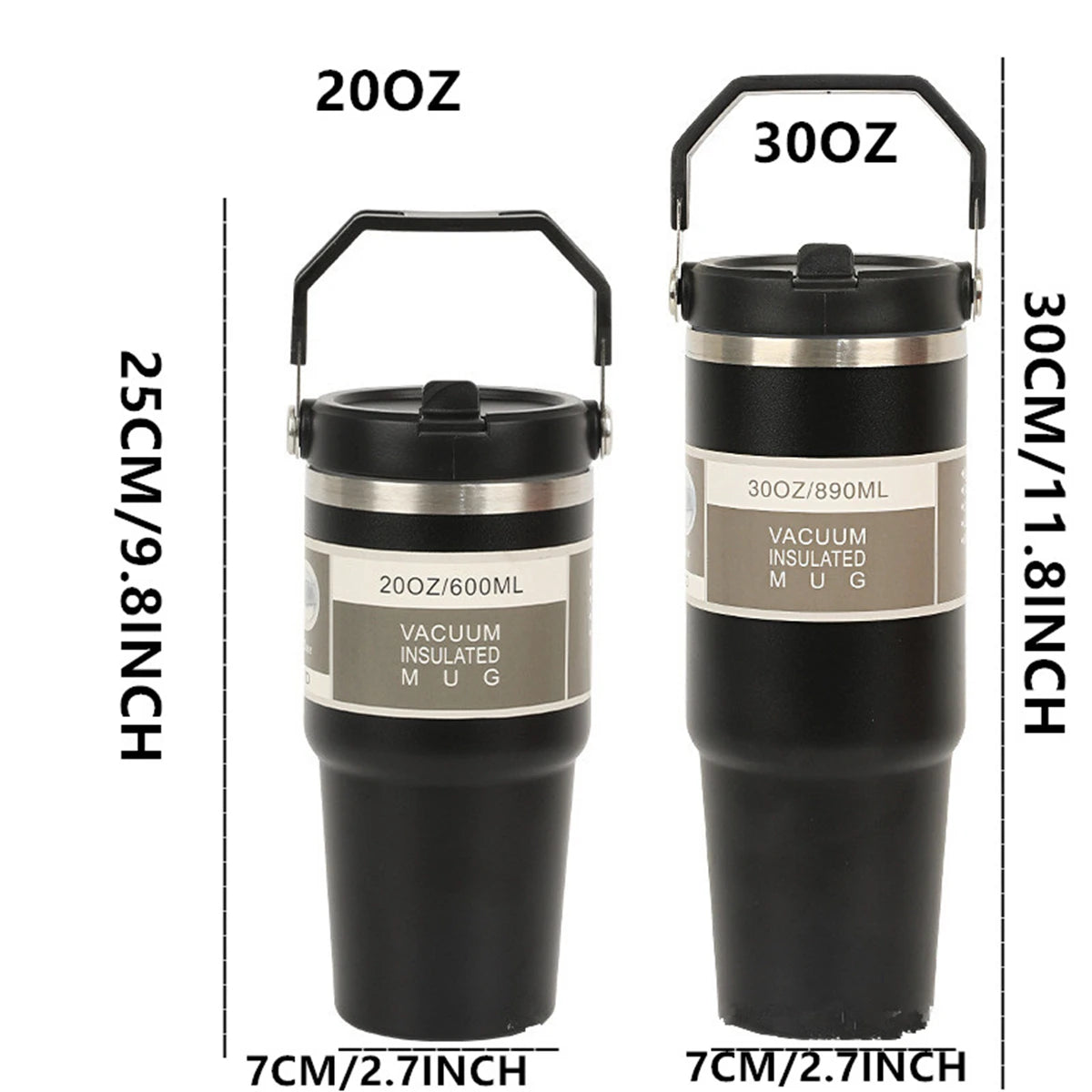 Insulated Stainless Steel Tumbler with Handle – Leakproof Travel Coffee Cup for Gym, Office & Outdoor