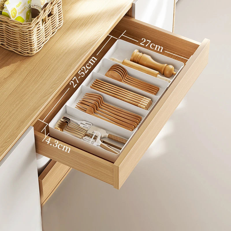 Kitchen Drawer Organizer Adjustable Cutlery Tray Spoon Fork Knife Holder