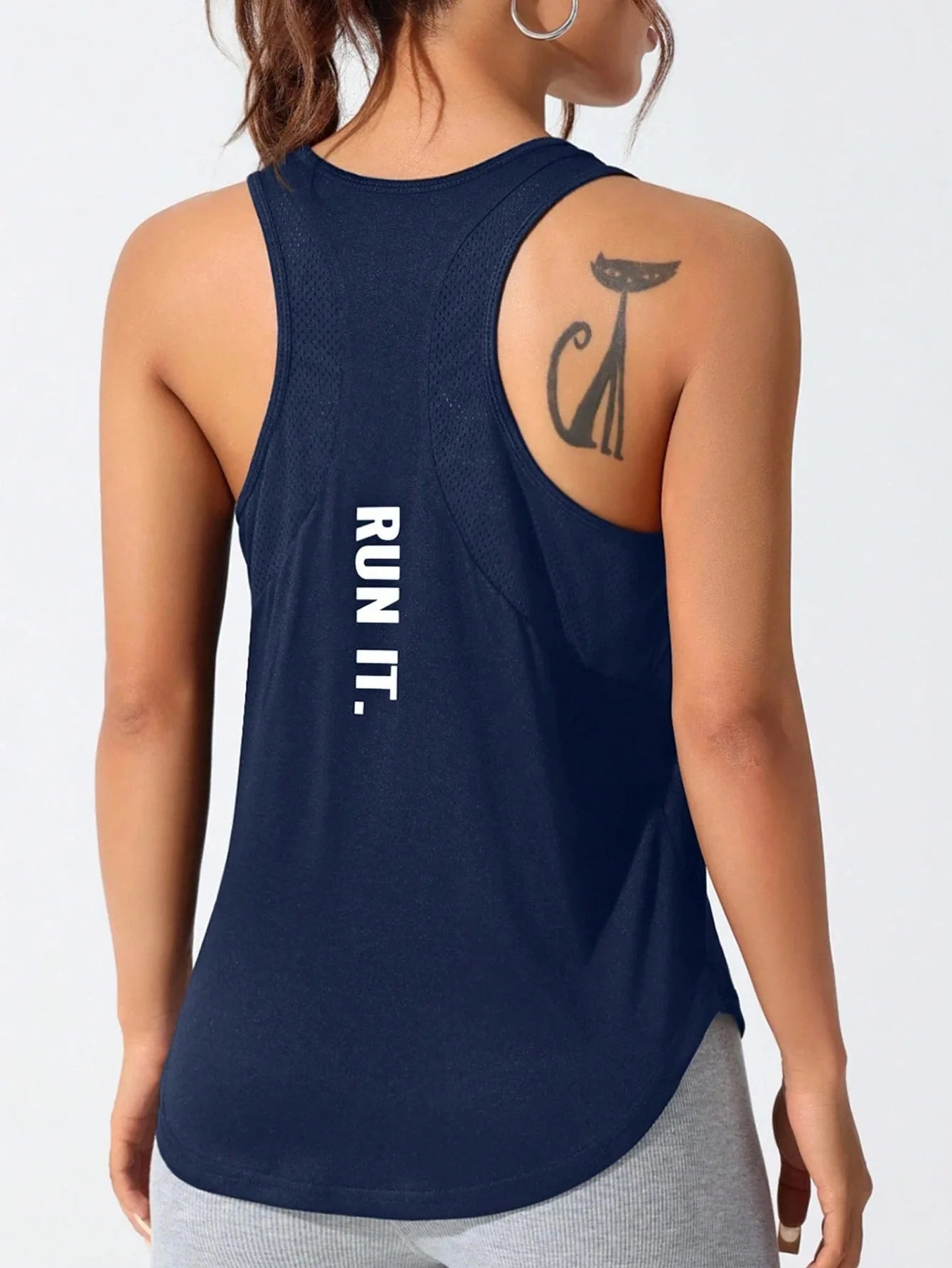 Women Quick Dry Gym Tank Top Breathable Mesh Workout Yoga Vest Sleeveless Fitness Shirt