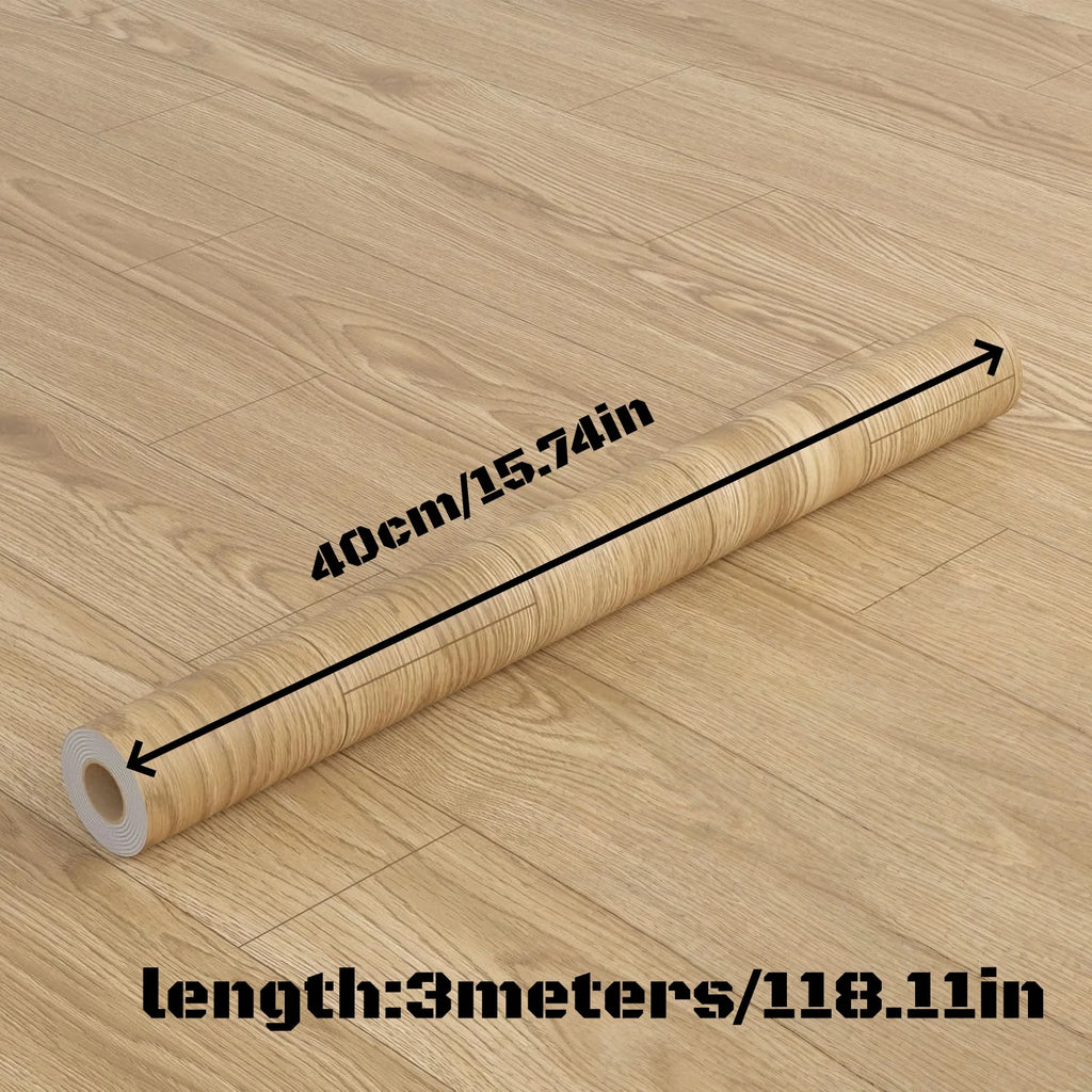 Peel and Stick Wood Grain Floor Sticker Self Adhesive Scratch Resistant Flooring